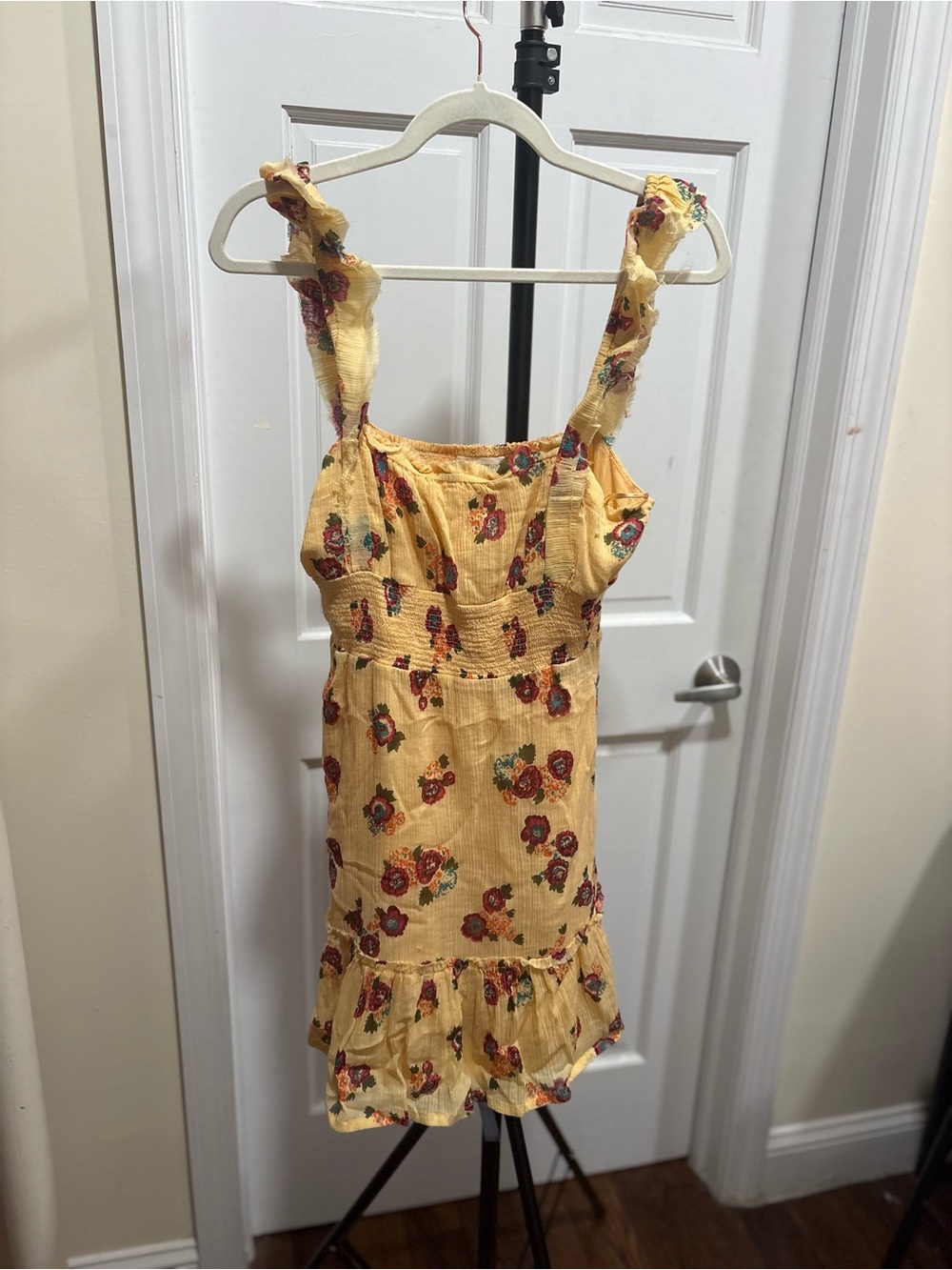 Urban Outfitters Yellow Floral Midi Dress